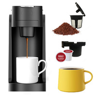 Machine à café portable compacte avec plateau d'égouttement réglable et préparation chaude/froide pour petites cuisines, hôtels et utilisation en extérieur