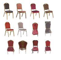 Chaise d'hôtel d'intérieur à cadre métallique et dossier solide, empilable, pour banquets, mariages, restaurants et événements