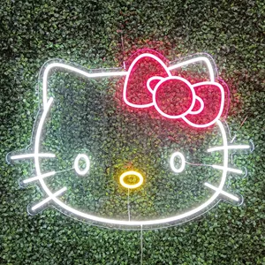 Бесплатный дизайн, неоновая вывеска, реклама, акриловая неоновая вывеска Kitty, индивидуальный светодиодный неоновый знак