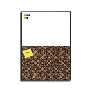 Tablero de corcho de chapa de madera con patrón de Flora fina, pizarra blanca impresa, tablero de notas, arte de pared, color negro, gran oferta