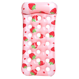 Strawberry Pineapple <b>Inflatable</b> Pool <b>Floats</b> Adult Water Loungers PVC Floating Mat For Swimming Pool Relaxation - Product Image 4