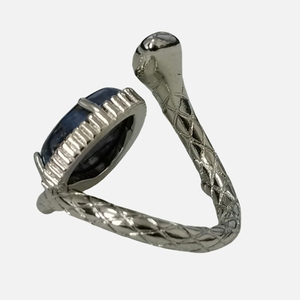 Vente directe d'usine, bagues en argent avec lapis-lazuli pour femmes et filles, aimant en forme de cœur, bijoux de fiançailles marocains - Product Image 2