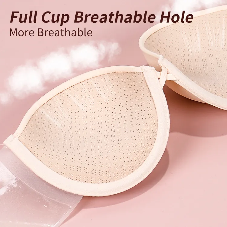 Nuevo diseño Push Up Cup Deep U Invisible Plunge Adhesivo Silicona Sujetador sin espalda con correas