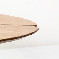 Vente en Gros de Meubles de Maison Design Nordique Moderne de Salon en Bois Naturel Placage de Chêne Table Basse Ronde avec Pieds en Métal