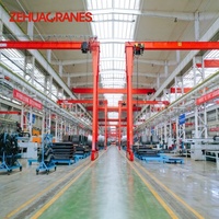 Pont roulant semi-portique monopoutre européen 2-16 tonnes, portée 7,5-22 m, hauteur de levage 6-12 m, charge utile M5, certification CE ISO, télécommande