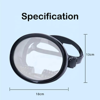 Masque de plongée ovale pour la pêche sous-marine, masque de plongée libre à fenêtre unique, lentilles en verre trempé en silicone, anti-buée, pour la pêche sous-marine