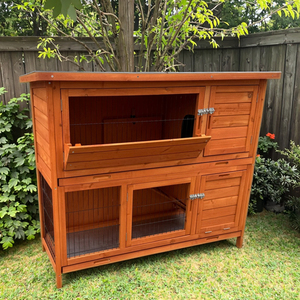 Luxury Customized <b>Small</b> Solid Wood Eco-Friendly Sustainable Pet House Indoor Outdoor Rabbit Rodent Print Pattern - Product Image 1