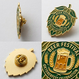 Épinglette personnalisée en alliage de zinc émaillé souple, motif chopes de bière en mousse, pour la célébration de l'Oktoberfest - Product Image 2