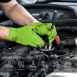 10ミル自動車産業ガレージ車修理使用ダイヤモンドスタイルオレンジマイクロタッチグリップ使い捨てメカニカルグローブニトリル - Product Image 6