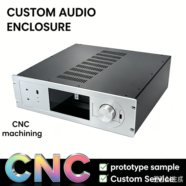 Hot Selling Aluminum CNC Machined Hi-Fi Audio Enclosure 2000watts Board Kits Control Chassis Box Custom Aluminum Faceplate