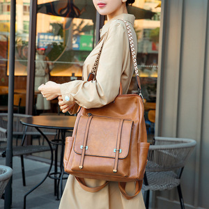 Bellmont Women's Retro Style Multi-Functional PU Travel <b>Backpack</b> New Double Shoulder Bag Zipper Closure Two Designer - Product Image 6