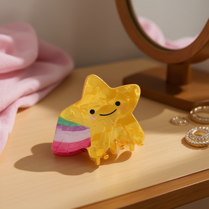 <b>Star</b> Shape Hair <b>Clip</b> 12 Cm Plastic Cartoon Design For Women And Girls Casual Style - Product Image 2