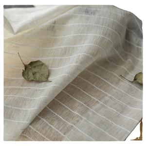 Nouveau rideau transparent en lin de coton à œillets, Jacquard avec bandes transparentes, - Product Image 5