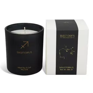 Kabbalah 2024 High Quality Crystal Pisces Manifestation Infused Healing Scented Zodiac Candles With Crystals For Mystery
