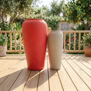 Maceta rectangular nórdica de óxido de magnesio con logo personalizado para decoración de jardín o balcón. - Product Image 2
