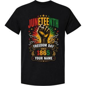 T-shirt Juneteenth personnalisé pour la Journée de la Liberté 1865, cadeau pour la Journée de l'histoire des Noirs, pour hommes et femmes, chemise en jersey de coton à manches courtes - Product Image 1