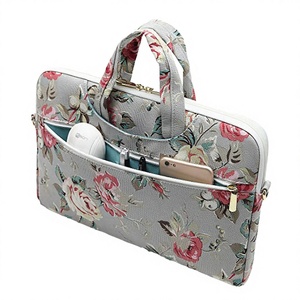 Sac fourre-tout pour ordinateur portable à motif floral avec poignée, compartiment multifonctionnel pour ordinateurs portables de 13 à 13,3 pouces, design textile élégant - Product Image 4