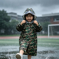 Imperméable pour enfants en PVC, imprimé camouflage, réutilisable, à capuche, imperméable, à manches longues, pour le camping en plein air, la randonnée, l'école