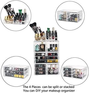 Organizador de maquillaje cosmético caja de almacenamiento de acrílico multinivel organización transparente grande barato personalizado - Product Image 5