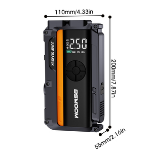 21800mAh güç banka ile taşınabilir araba atlama marş ve acil kullanım için kamyon ve motosiklet 3000A tepe akımı için hava pompası - Product Image 5