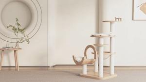 <span class=keywords><strong>Extra</strong></span> Grote Houten Toren Hoog Multi-Level Stabiel Appartement Voor Grote Katten Multifunctioneel Kattenmeubilair Activiteitengebouw - Product Image 2