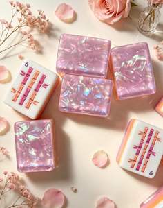 Nuovo Arrivo Set Mahjong Americano Moderno con Tessere Oh My Mahjong e Dettagli Diamantati Scintillanti in Melamina, Adatto per Tavolo da Mahjong Domestico - Product Image 1