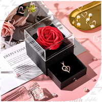 Herzanhänger-Halskette, 100 Sprachen Ich Liebe Dich Projektions-Halskette, Modischer INS-Stil mit Rosen-Geschenkbox für Feiertagsgeschenke