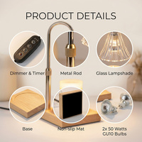 Lampe chauffe-bougie et veilleuse double usage pour anniversaire, douche nuptiale, cadeau de nouvelle maison ou de pendaison de crémaillère