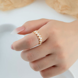 MyMuyu Cat's Eye Micro Pave Zircon Open <b>Ring</b> Adjustable Fashion <b>Statement</b> Party Jewelry - Product Image 2