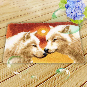 Tapis <span class=keywords><strong>de</strong></span> sol bricolage <span class=keywords><strong>point</strong></span> <span class=keywords><strong>de</strong></span> <span class=keywords><strong>croix</strong></span> broderie meubles laine peluche <span class=keywords><strong>coussin</strong></span> <span class=keywords><strong>de</strong></span> siège matériel design animal élégant - Product Image 2