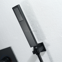 HIDEEP – ensemble de douche à Led, puissance d'eau 24x12 pouces, grande taille, jets de pluie montés au plafond, système de douche noir mat