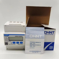 CHINT DTSU666 50HZ 400imp/kwh 3*220/380V 0.25-0.5(80)A/5(80)A Meteran Energi Elektronik Tiga Fasa Empat Kawat Tipe Rel Pandu