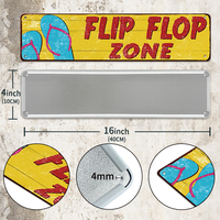Cuadro Tropical de Hierro Rectangular con Impresión UV Resistente a la Intemperie con Tema de Playa para Jardín, Patio o Piscina