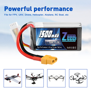 <span class=keywords><strong>Batterie</strong></span> LiPo 1500mAh 3S 100C en gros, pack de remplacement léger avec étui souple pour bateau RC, bateau de course, drone FPV - Product Image 6