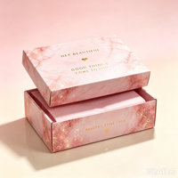 HTD 2026 Maßgefertigte Hochwertige Starre Karton-Geschenkbox mit Deckel und Boden in Rosa, Schaumstoffeinlage für Kosmetikverpackungen aus Recyclingmaterialien