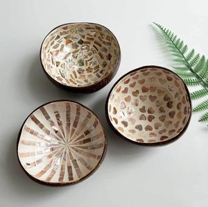 صحن جوز هند متعدد الوظائف طبيعي عصري بتصميم غني وطبيعي ، الصانعة والصديقة ، لتزيين أدوات طعام السلطة والزفاف - Product Image 3