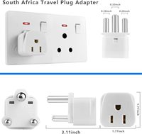 Adaptateur de Voyage Afrique du Sud 3 Broches Plates Mise à la Terre Sécurisée AC 100~250V Cuivre Certifié CE ROHS pour Botswana Népal
