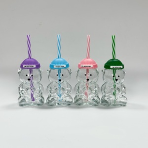 Vaso <span class=keywords><strong>de</strong></span> Vidrio <span class=keywords><strong>con</strong></span> Forma <span class=keywords><strong>de</strong></span> Oso <span class=keywords><strong>de</strong></span> Peluche, <span class=keywords><strong>Diseño</strong></span> <span class=keywords><strong>de</strong></span> Nueva York, Estilo Americano, Lindo Vaso <span class=keywords><strong>con</strong></span> Tapa <span class=keywords><strong>de</strong></span> Gorro, Portátil y Reutilizable - Product Image 5