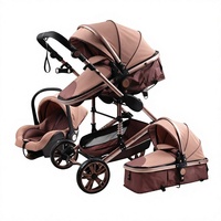 Poussette bébé 3-en-1 EN1888 en alliage d'aluminium, convertible quatre roues, haute vue, légère et pliable