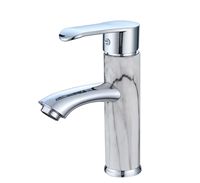 Robinet de lavabo à motif de jade en plastique ABS en gros avec mitigeur en laiton pour salle de bain-Robinet d'eau froide et chaude pour centre commercial