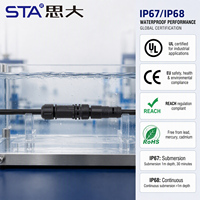 Conector de Bloqueo Rápido Impermeable IP68 de Plástico, Macho y Hembra, con Tuerca de Fijación Trasera, Receptáculo para Soldadura PCB, 2, 3, 4, 5, 6, 7, 8, 10, 12 Núcleos