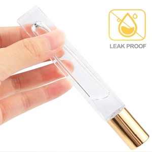 1/3 Oz 10 Ml Rò Rỉ Bằng Chứng Phong Cách Phẳng Chai 10 Ml Vàng Cap Hình Chữ Nhật Vuông Cuộn Trên Chai Với Nắp Cho Tinh Dầu - Product Image 2