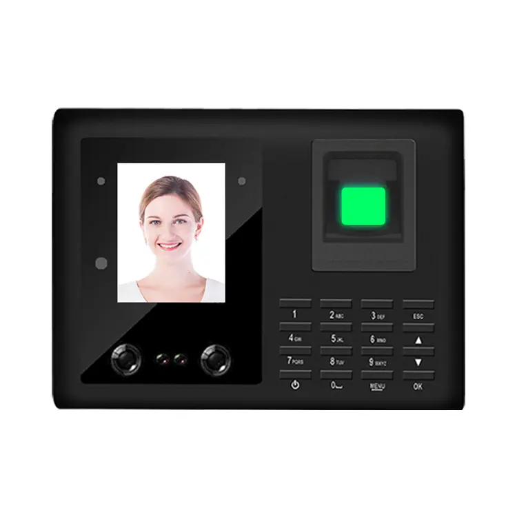 中国工場価格 Web ベースのポータブルバイオメトリック指紋顔認識タイムレコーダー出席システム機とカメラ