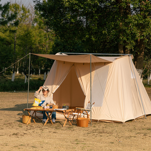 4 Season Canvas Two Bedrooms Waterproof Quick Setup Lightweight Family Use Outdoor Camping Glamping <b>Tents</b> - Product Image 6
