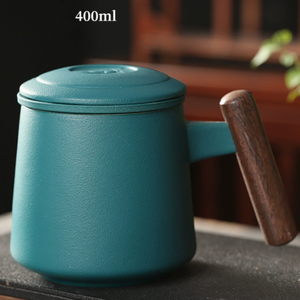 <span class=keywords><strong>Tazza</strong></span> da tè Zen in ceramica fatta a mano, creativa, grande capacità, per ufficio, con filtro <span class=keywords><strong>e</strong></span> coperchio in legno - Product Image 4