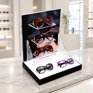 AURORA Customizable <b>Glasses</b> Display Stand Organizer, Transparent <b>Rack</b>, Easy Assembly for Sunglasses Retail - Product Image 1