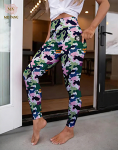 Leggings Meiyang con Estampado Personalizado para Verano, Pantalones Casuales de Yoga de Cintura Alta, Leggings con Estampado de Camuflaje y Bolsillos, Ropa para <span class=keywords><strong>Mujer</strong></span> - Product Image 1