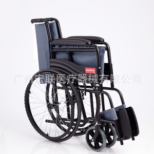 Fauteuil roulant pliable léger H051 14 kg en acier, chariot de mobilité manuel pour personnes âgées et handicapées - Product Image 4