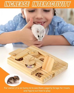 Jouets de forrage de luxe pour cochon d'Inde, en bois, écologiques, pour l'enrichissement, dissimuler les friandises, jeu de puzzle olfactif interactif pour lapin, petit modèle - Product Image 4