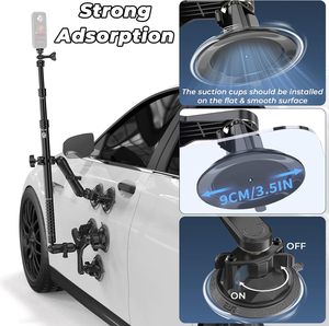 Perche à selfie extensible en alliage d'aluminium avec ventouse pour pare-brise de voiture et adaptateur pour caméra <span class=keywords><strong>GoPro</strong></span> Insta360 DJI Action - Product Image 3
